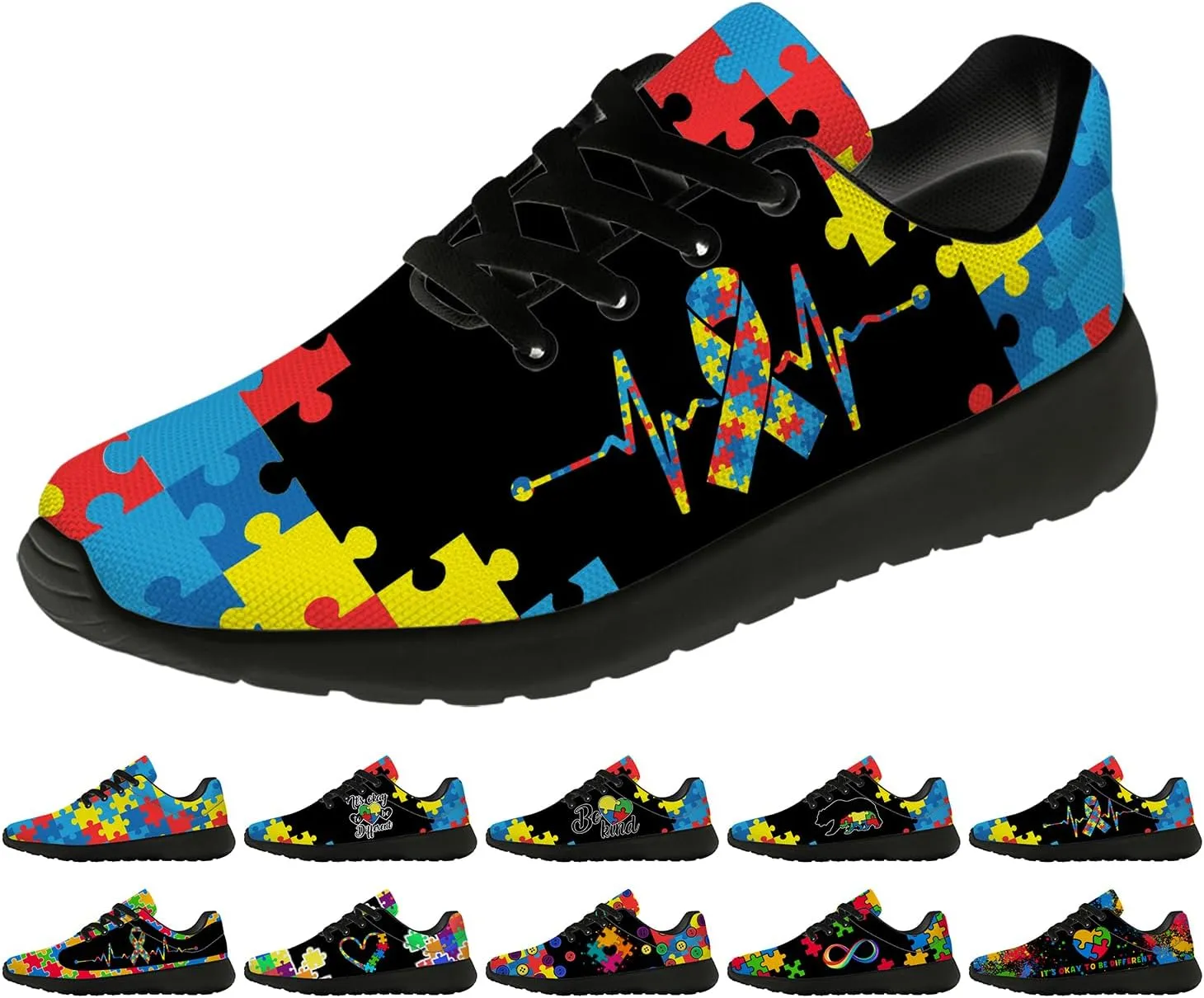 Autism Shoes for Women Men Running Shoes Lightweight Tennis Sneakers Gifts for Him Her