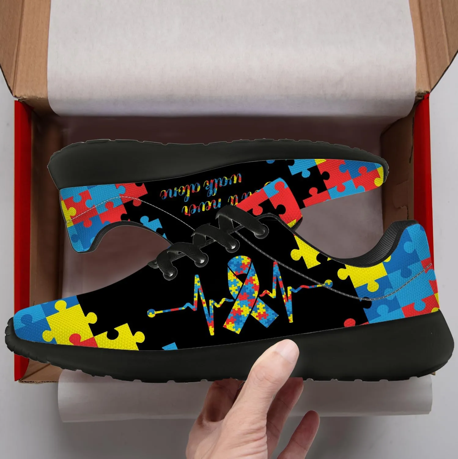 Autism Shoes for Women Men Running Shoes Lightweight Tennis Sneakers Gifts for Him Her