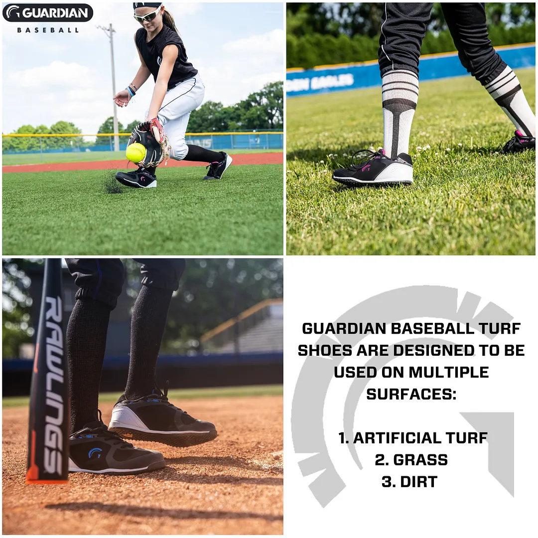 Bolt Youth Low Top Turf Baseball and Softball Shoes (Black/Grey)