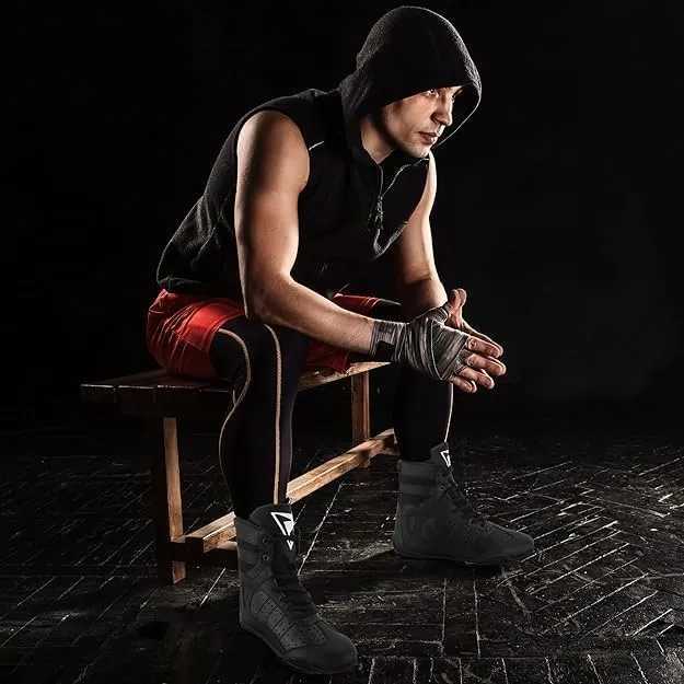 Boxing Shoes for Men Pro Wrestling Boots High Top Fitness Wrestling Shoes MMA Martial Arts Gym Fight Training Footwear