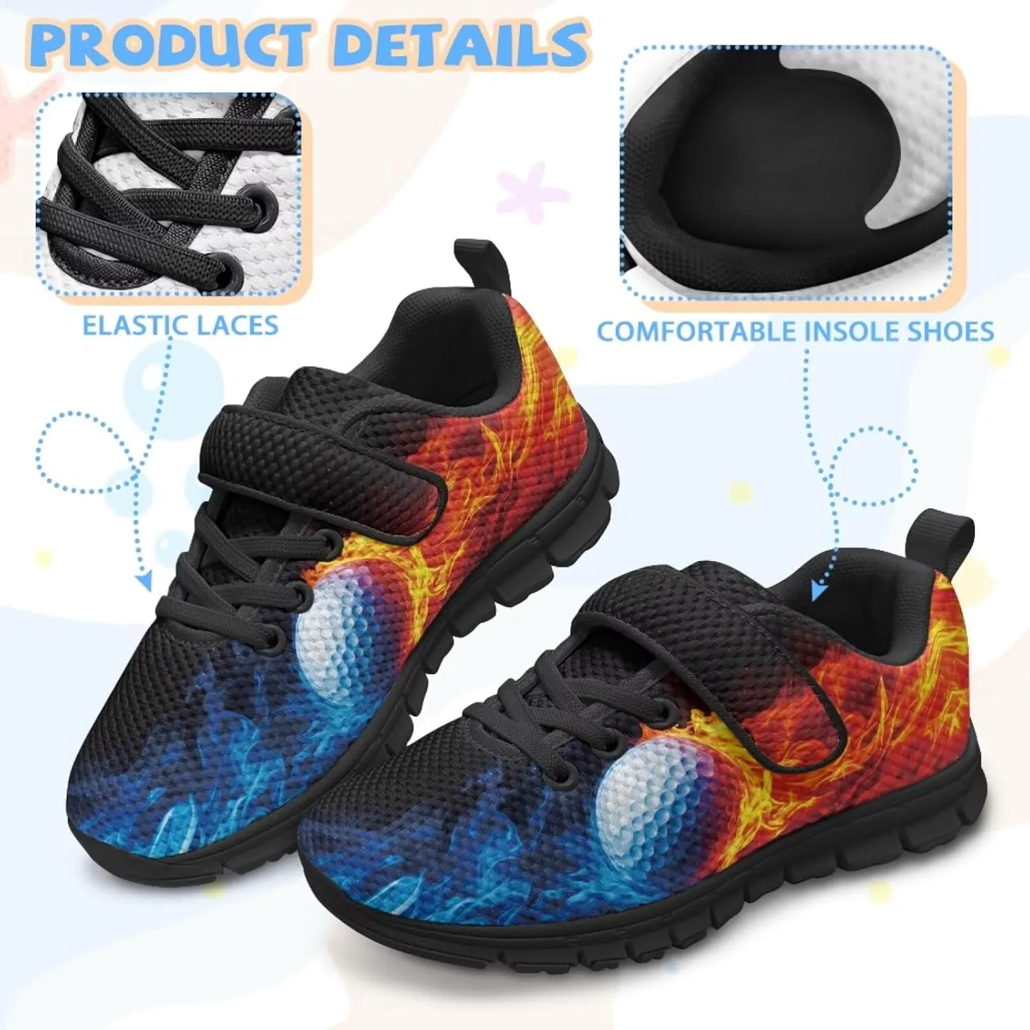 Boys Shoes Kids Sneakers Breathable Athletic Running Tennis Shoes for Little Kid/Big Kid US 11-2.5