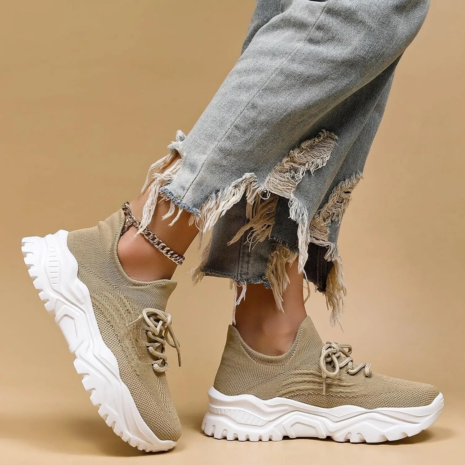 Canbebig Orthopedic Shoes for Women Slip-On Running Shoes Breathable Arch Support Walking Gym Shoe Casual Comfortable Ankle Socks Sneakers