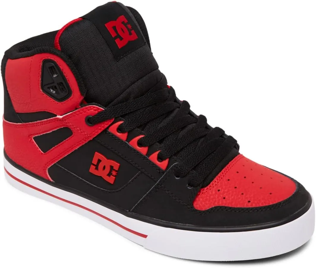 DC mens Pure High-top Wc Skateboard, Skate Shoe, Fiery Red/White/Black, 15 US