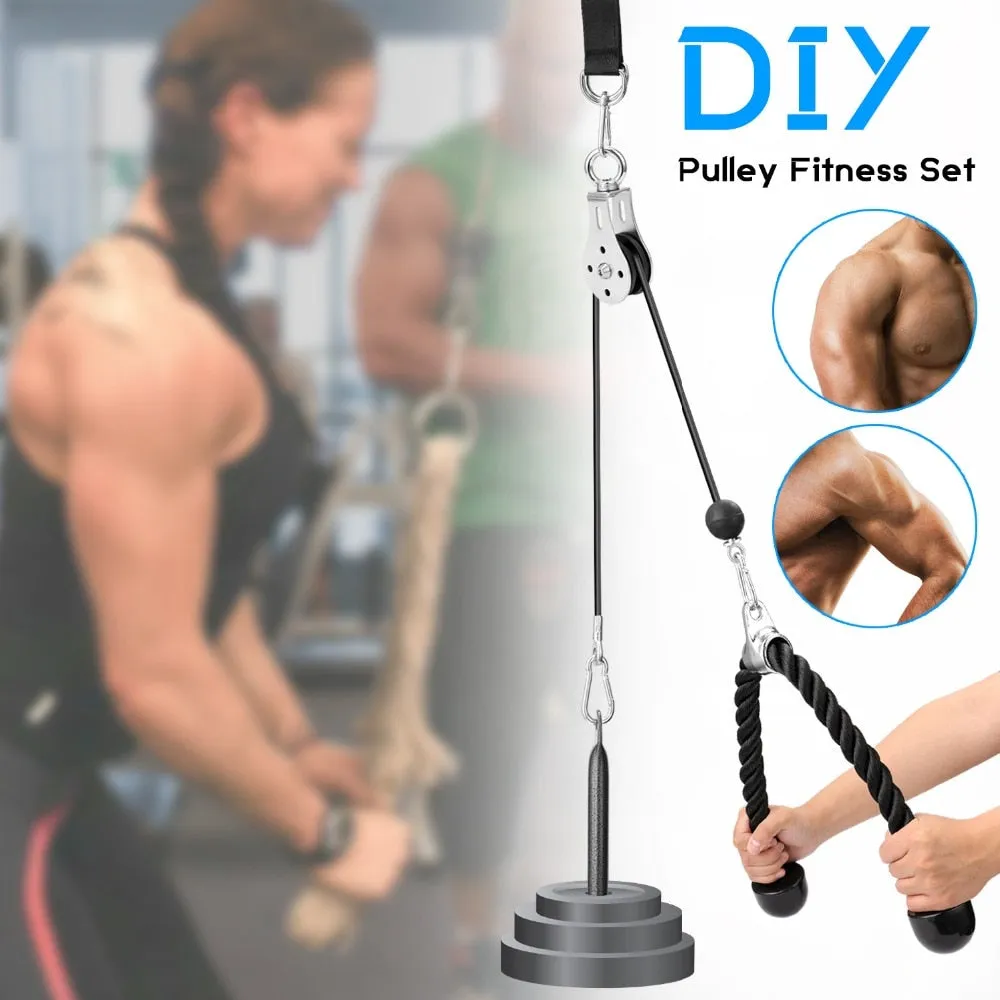 Home Gym Fitness DIY Pulley Cable Machine Attachment System