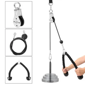 Home Gym Fitness DIY Pulley Cable Machine Attachment System