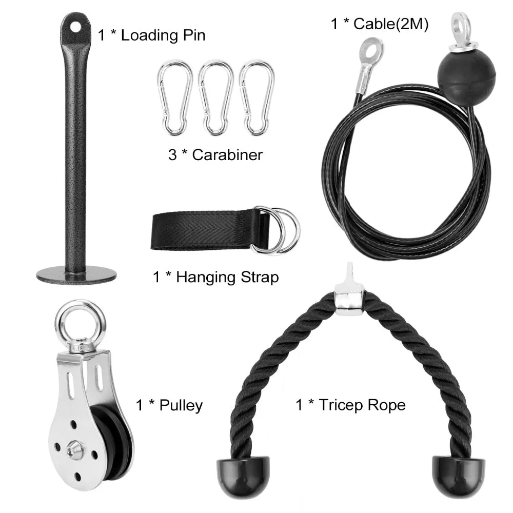 Home Gym Fitness DIY Pulley Cable Machine Attachment System