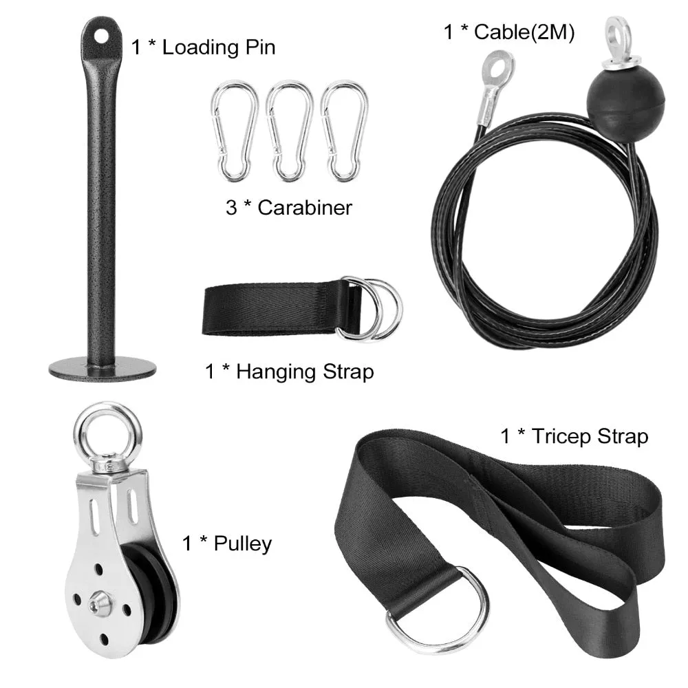 Home Gym Fitness DIY Pulley Cable Machine Attachment System