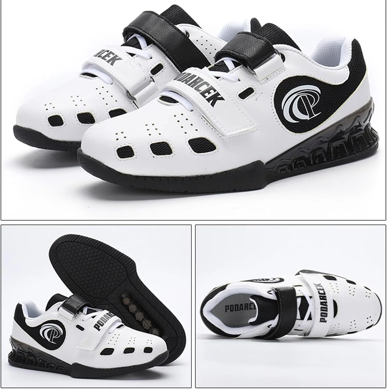 JiuQing Men's Weightlifting Shoes Deadlift Squat Shoes Breathable Fitness Cross-Trainer Sneaker for Indoor Gym