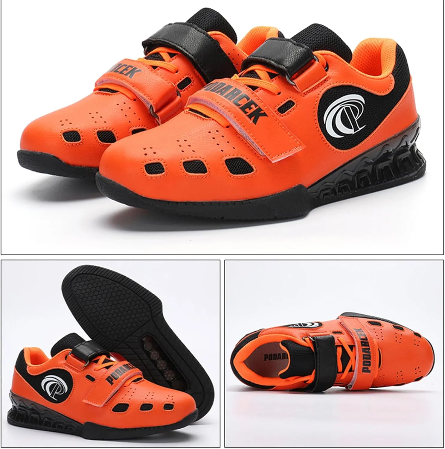 JiuQing Men's Weightlifting Shoes Deadlift Squat Shoes Breathable Fitness Cross-Trainer Sneaker for Indoor Gym