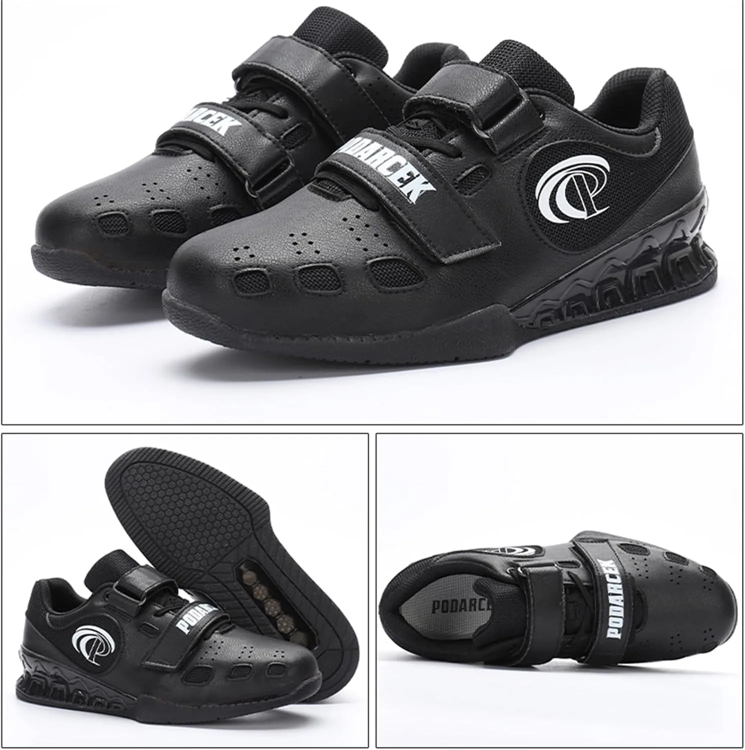 JiuQing Men's Weightlifting Shoes Deadlift Squat Shoes Breathable Fitness Cross-Trainer Sneaker for Indoor Gym