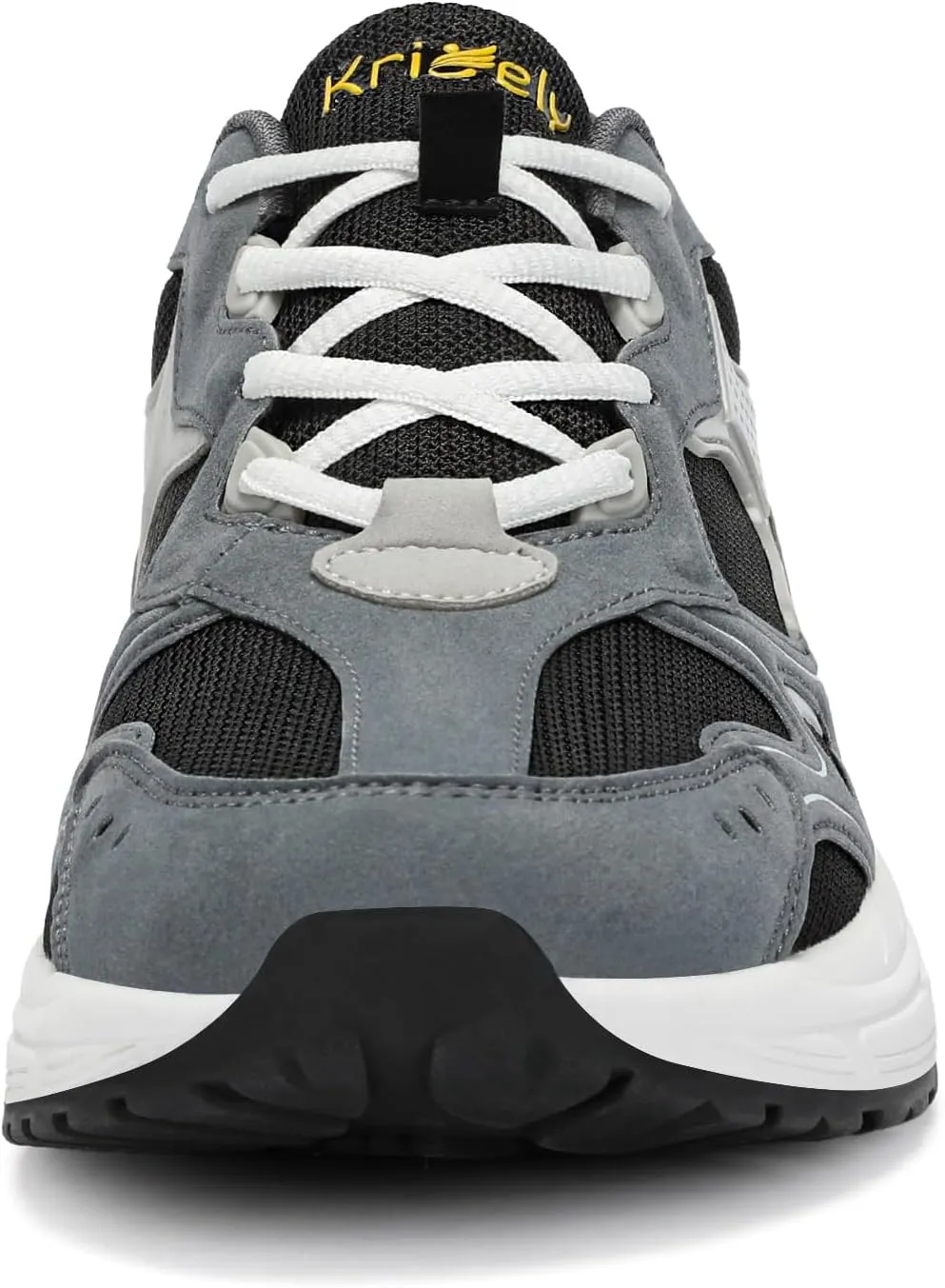 Kricely Men's Walking Shoes Breathable Tennis Running Shoes Lace Up Non Slip Sneakers Athletic Gym Sports Shoes for Men