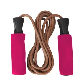 Leather Skipping Jump Rope - Pink