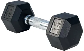 LIFE SPORT RUBBER DUMBBELL 15LB