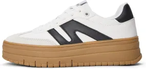 LUCKY STEP Women's Platform Gum Thick Sole Fashion Sneakers Classic Retro Rubber Low Top Casual Tennis Skate Walking Shoes