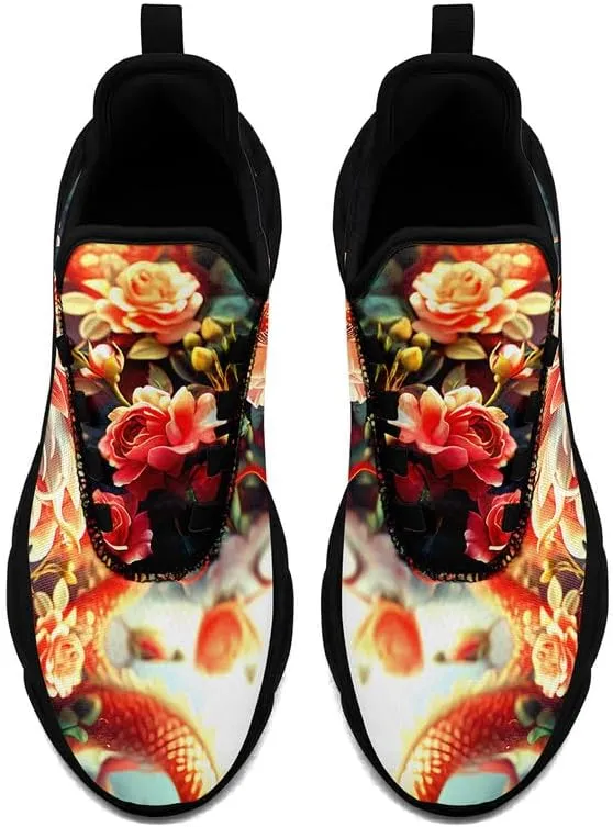 Mens Dragon Running Shoes Breathable Cushion Non Slip Outdoor Sports Walking Sneaker Tennis Jogging Training Tennis Shoes