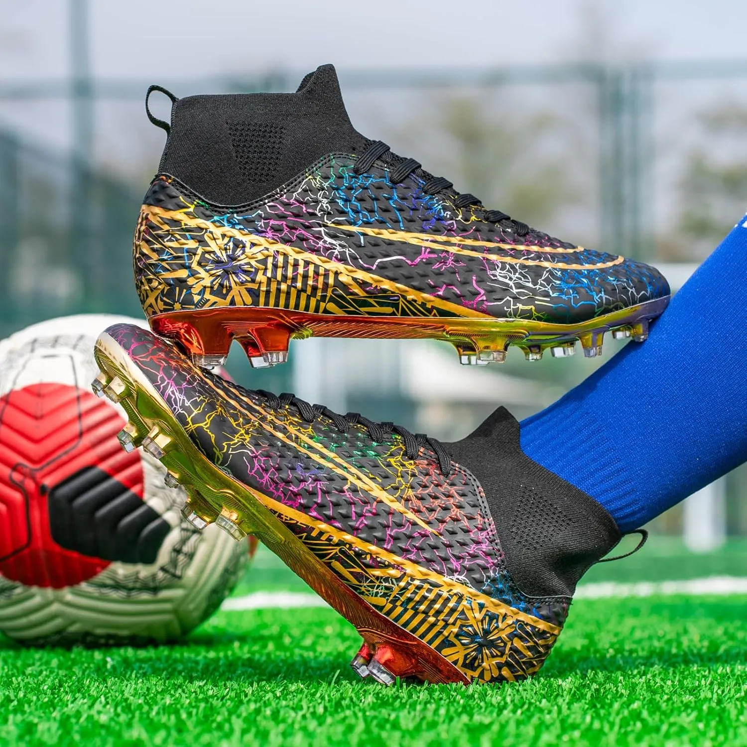 Men's Soccer Shoes Boys Students Grass Training Spike Shoes Outdoor Football Shoes Unisex