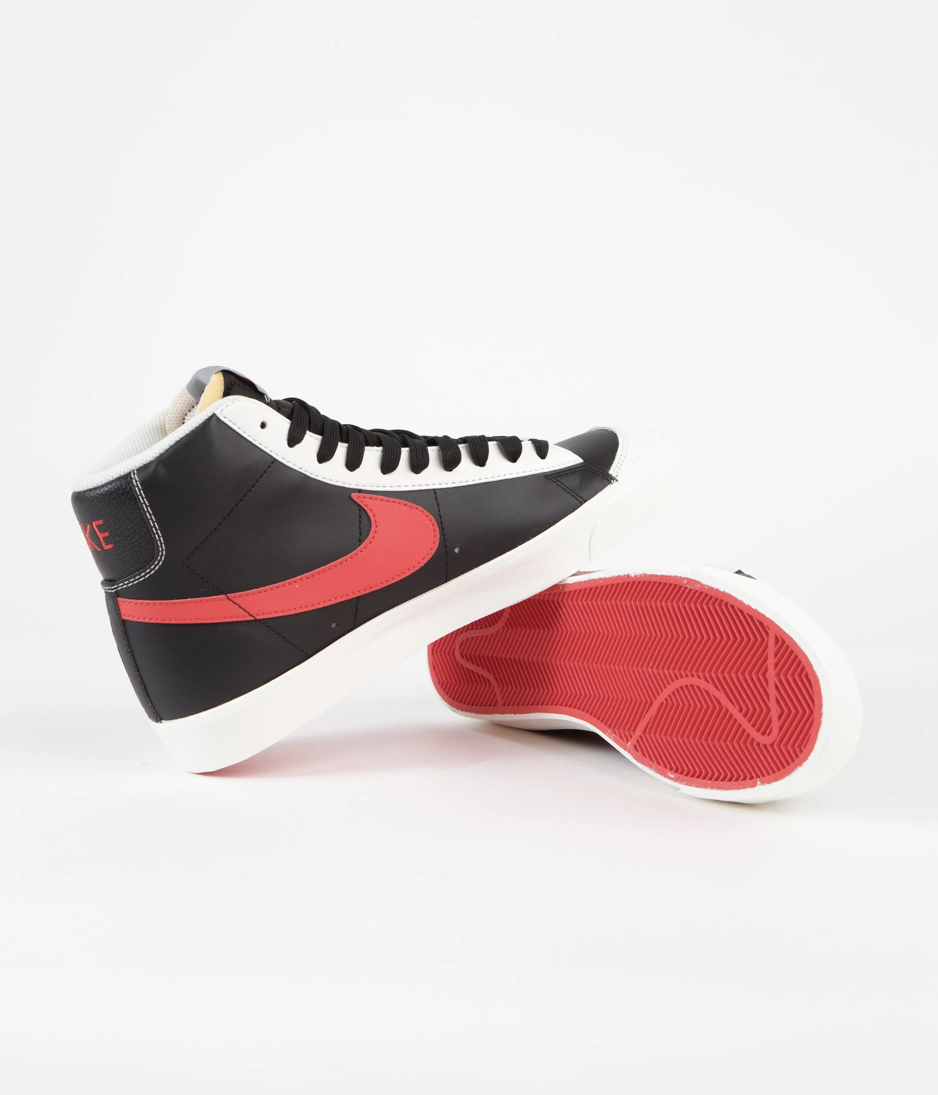 Nike Blazer Mid '77 EMB Shoes - Sail / Black - Chile Red - Sail