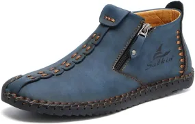 Phanile Mens Walking Shoes, Arch Support & Breathable and Light & Non-Slip Shoe, Outdoor Comfy Casual Waterproof Walking Shoe, Handmade Orthopedic Sneakers
