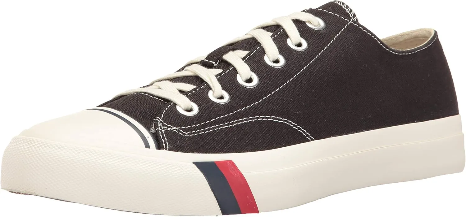 PRO-Keds Men's Royal Lo Lace Up Fashion Sneaker, Black Canvas, 6