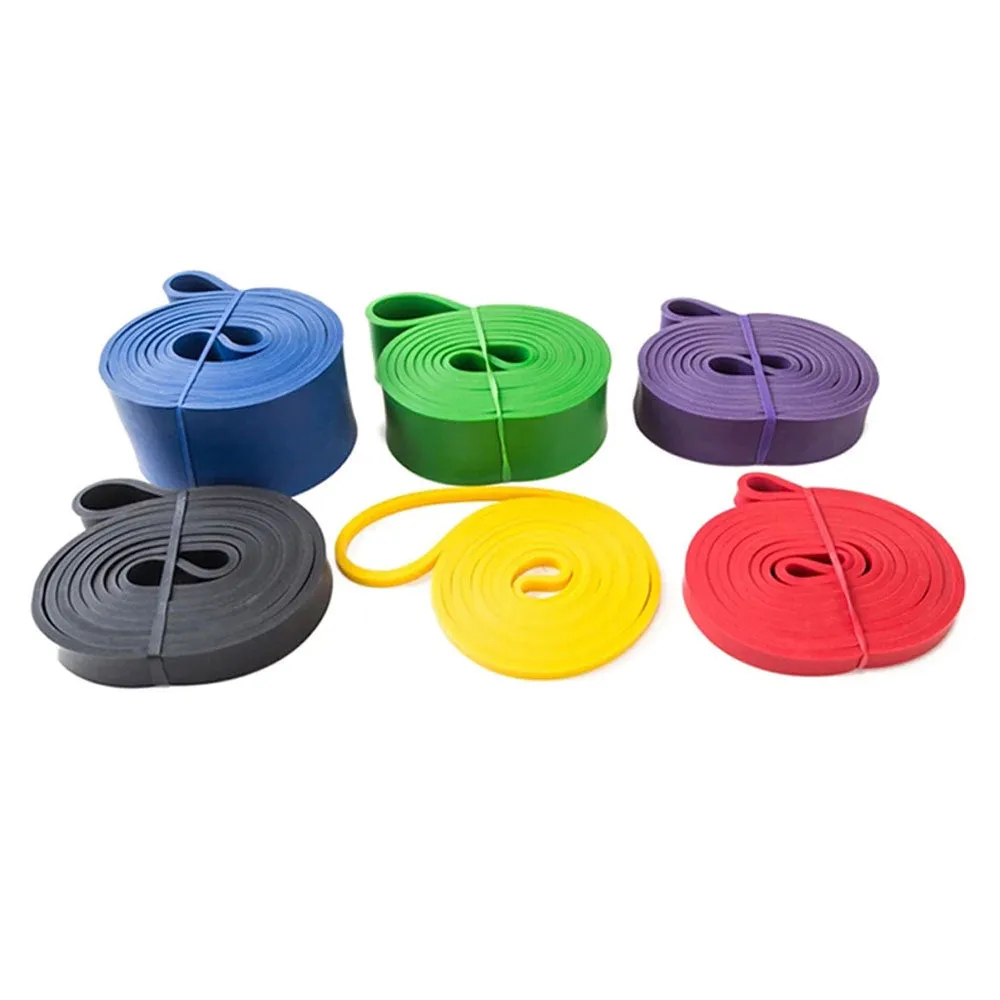 Rubber fitness exercise band Resistance band Gymnastics band (2-6 kg resistance) - Yellow