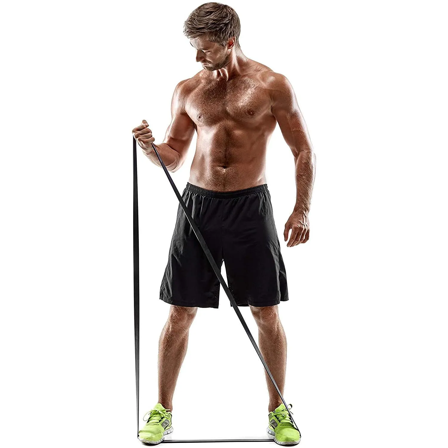 Rubber fitness exercise band Resistance band Gymnastics band (2-6 kg resistance) - Yellow