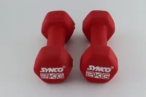 Synco Red Dumbbell Pair (2 x 2 KG)