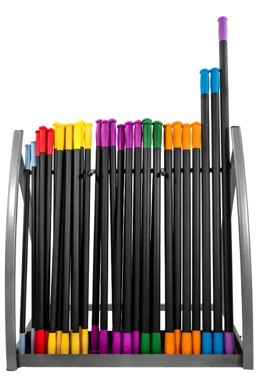 Troy Barbell Aerobic Body Pump Bar Set w/ Rack, 32 Bars (4 - 22 lb.)
