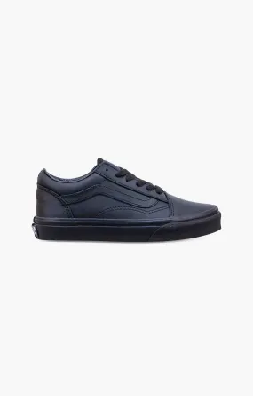 Vans Kids Old Skool Shoes, Black Mono Leather