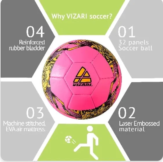 Vizari Toledo Soccer Ball-Pink/Neon Yellow VZBL91792