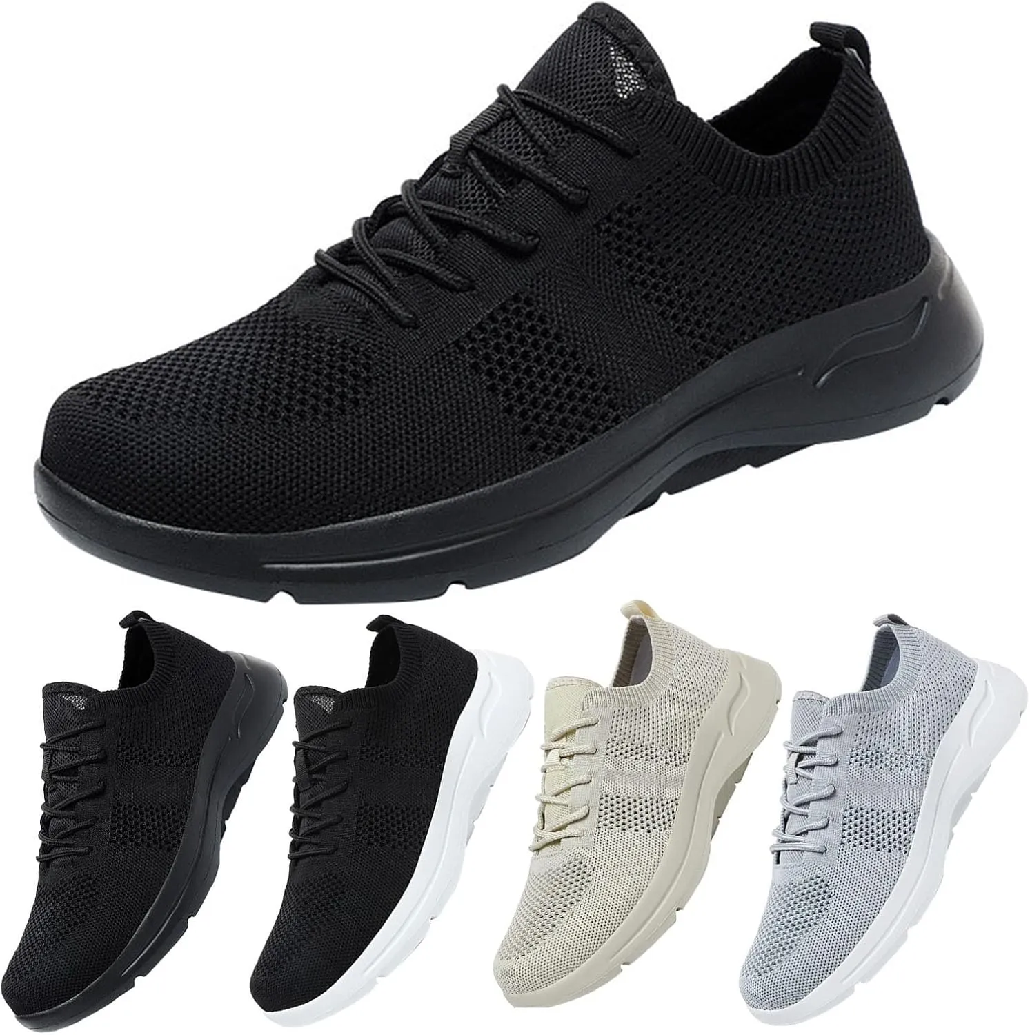 Women Walking Shoes Sock Sneakers Slip-On Breath Walking Shoes Women Walking Ladies Shoes Casual Shoes Sneakers Black Tennis Shoe White Loafers